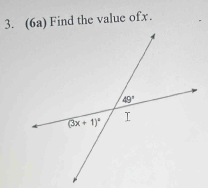 (6a) Find the value ofx.