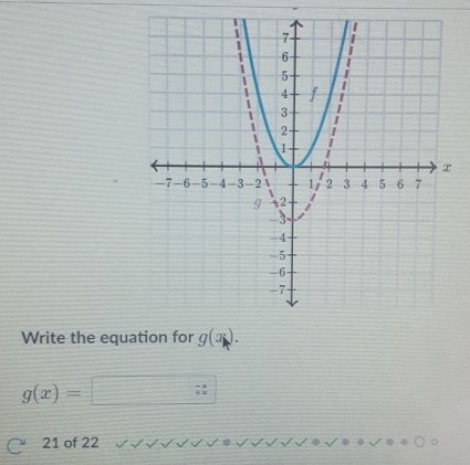 Write the equ
g(x)=
21 of 22