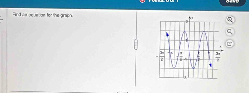 save
Find an equation for the graph.