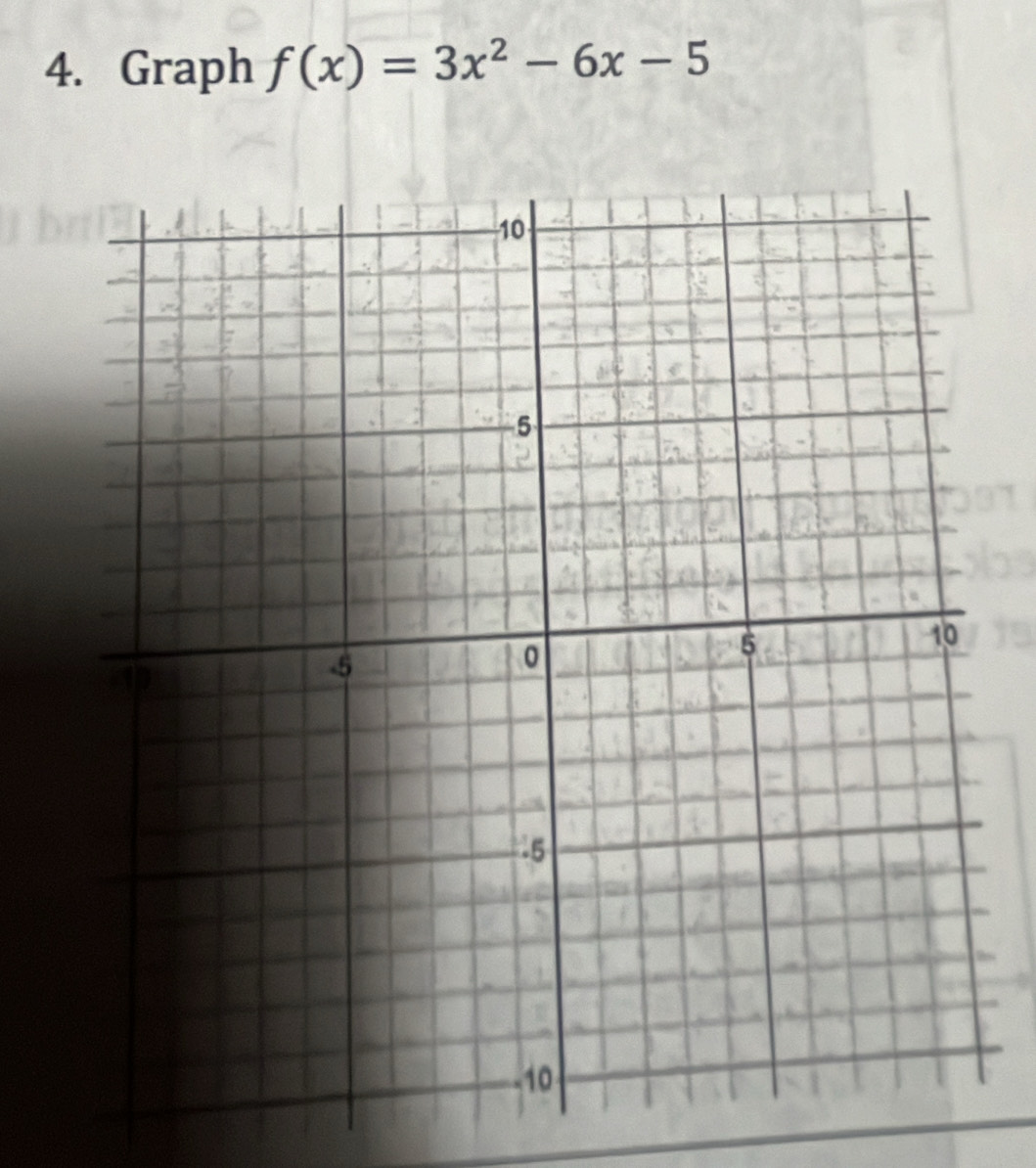 Graph f(x)=3x^2-6x-5