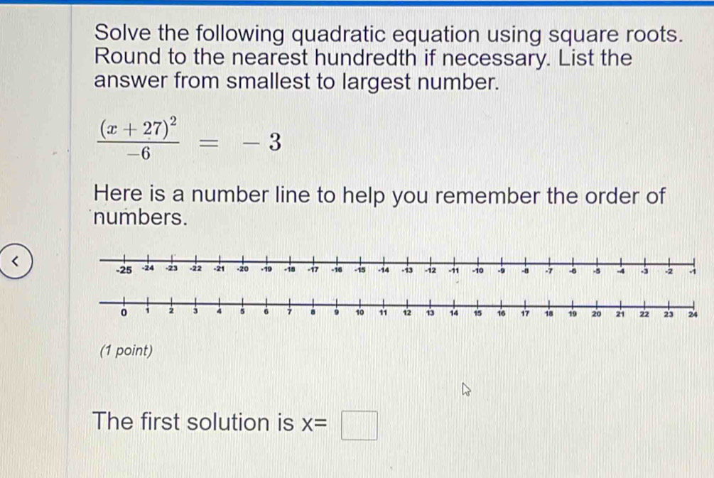 Solved: Solve the following quadratic equation using square roots ...