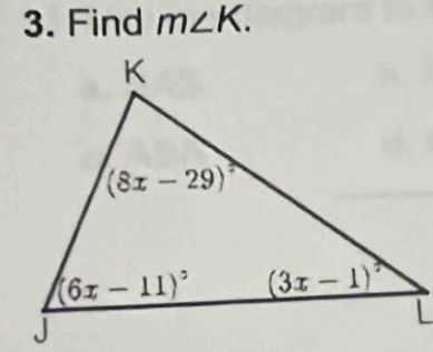 Find m∠ K.