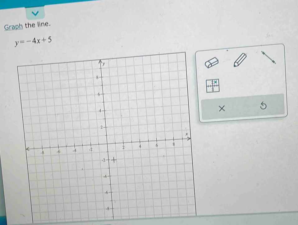 Graph the line.
y=-4x+5
×