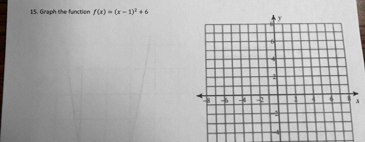 Graph the function f(x)=(x-1)^2+6