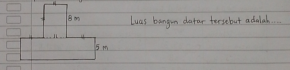 Luas bangun datar tersebut adalah. . .