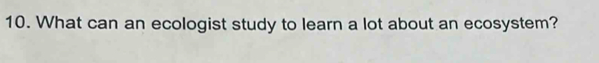 What can an ecologist study to learn a lot about an ecosystem?