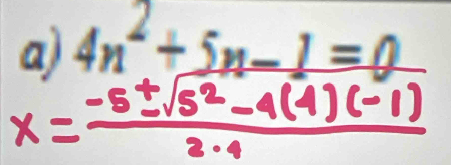 4n^2+5n-1=0