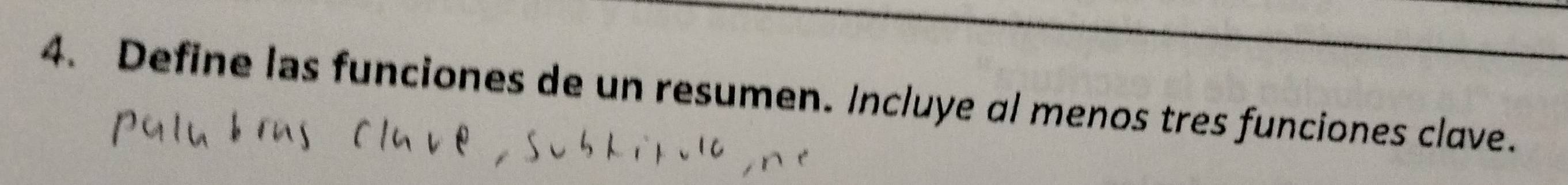 Define las funciones de un resumen. Incluye al menos tres funciones clave.