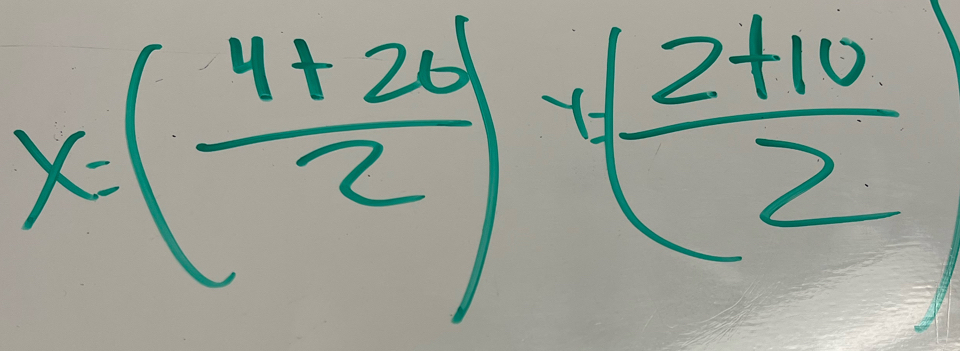 x=( (4+20)/2 )+( (2+10)/2 )