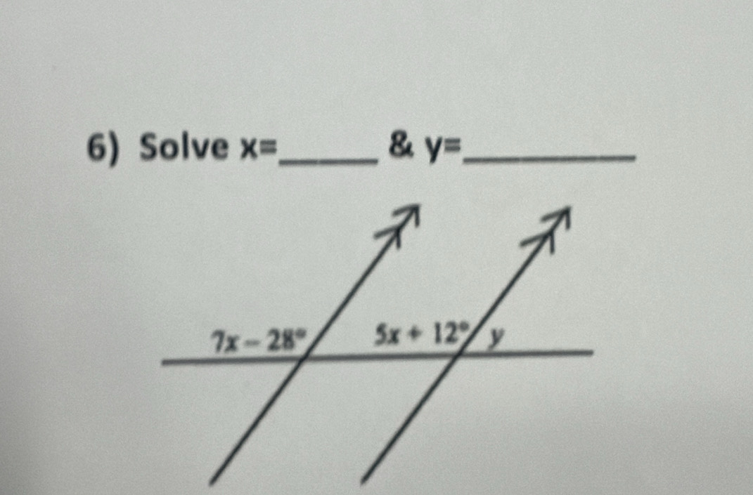 Solve x= _ & y= _