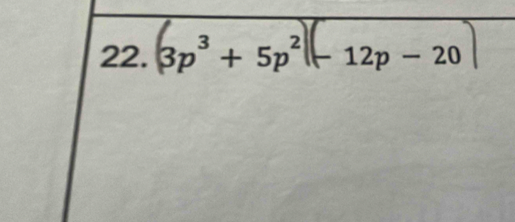 3p³ + 5p² − 12p − 20