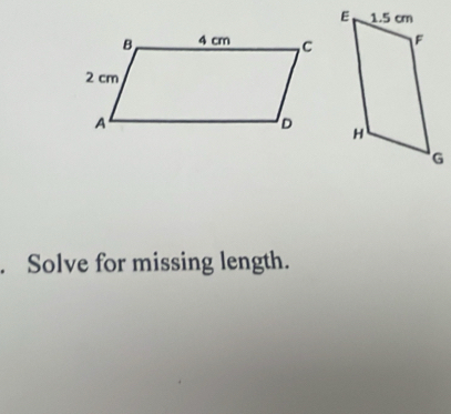 Solve for missing length.