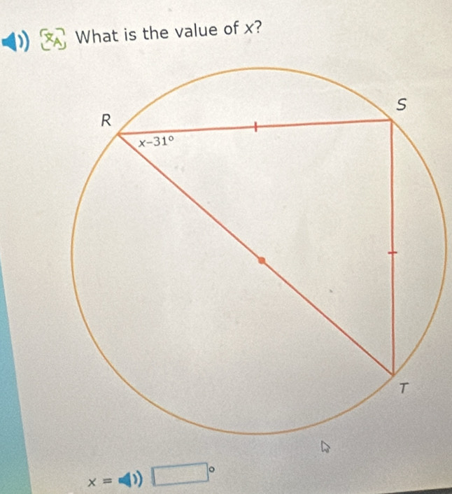 What is the value of x?
x= =1) □°