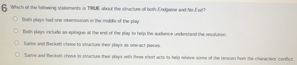 Solved: Which of the following statements is TRUE about the structure ...
