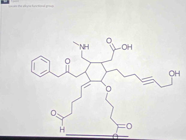 Locate the alkyne functional group.