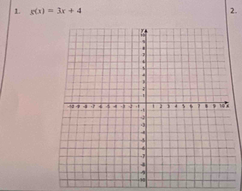 g(x)=3x+4 2.