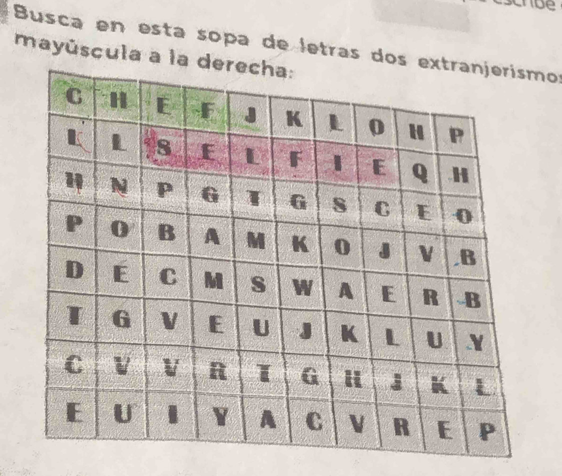 noe 
Busca en esta sopa de letras doos 
mayúscula a l