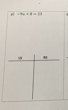 -9u+8=23 a