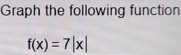 Graph the following function
f(x)=7|x|