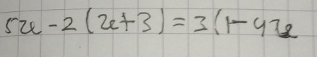 5u-2(x+3)=3(1-y72