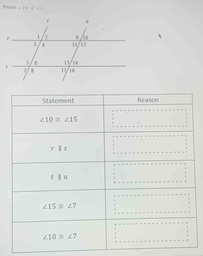 Prove: ∠ 10=∠ 1