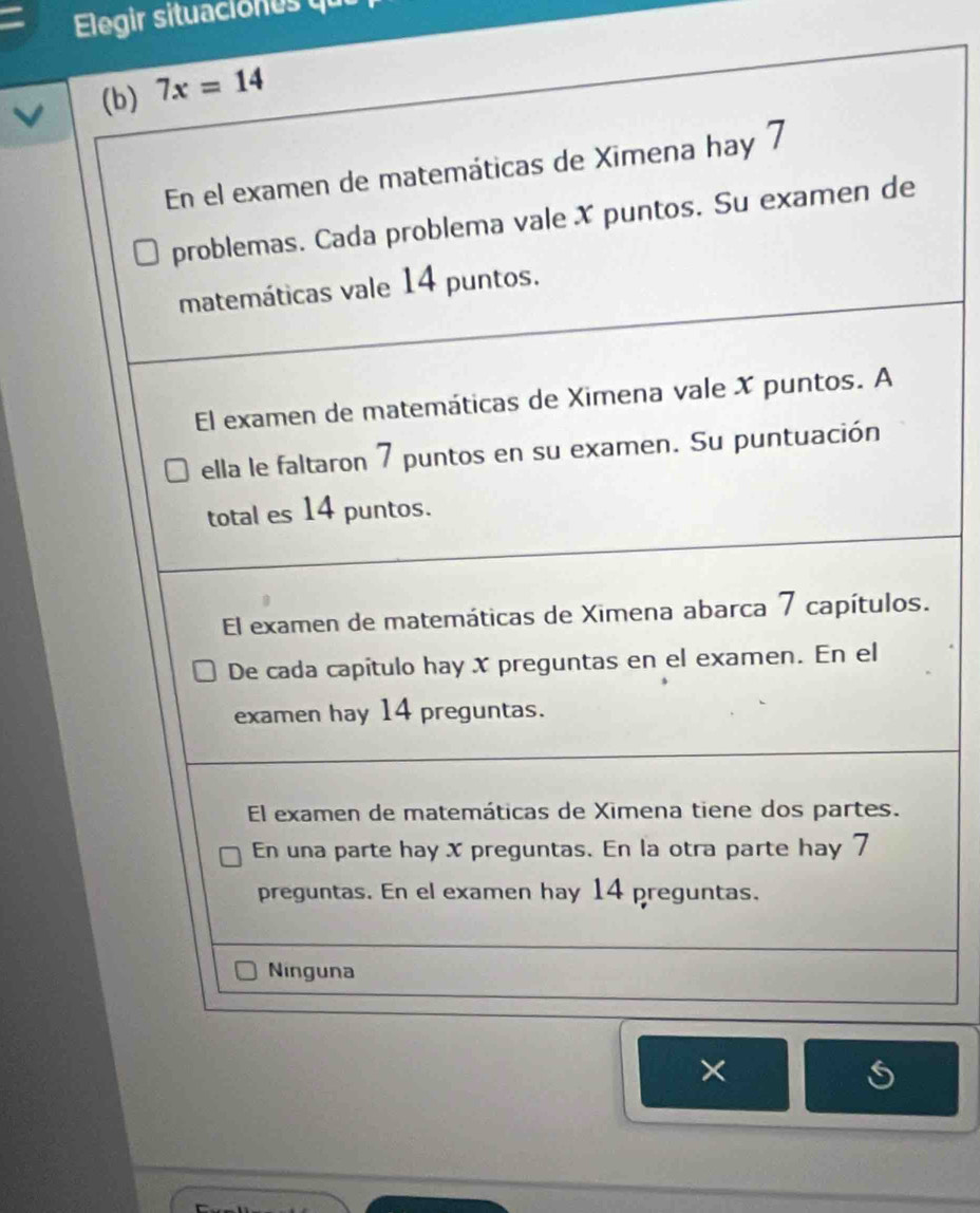 Elegir situaciones qu
.