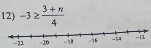 -3≥  (3+n)/4 