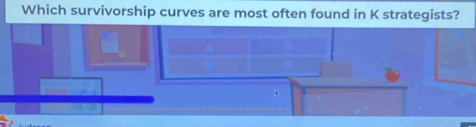 Which survivorship curves are most often found in K strategists?