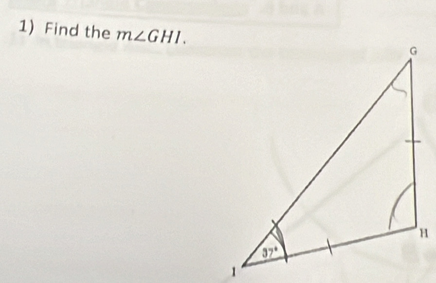 1)Find the m∠ GHI.