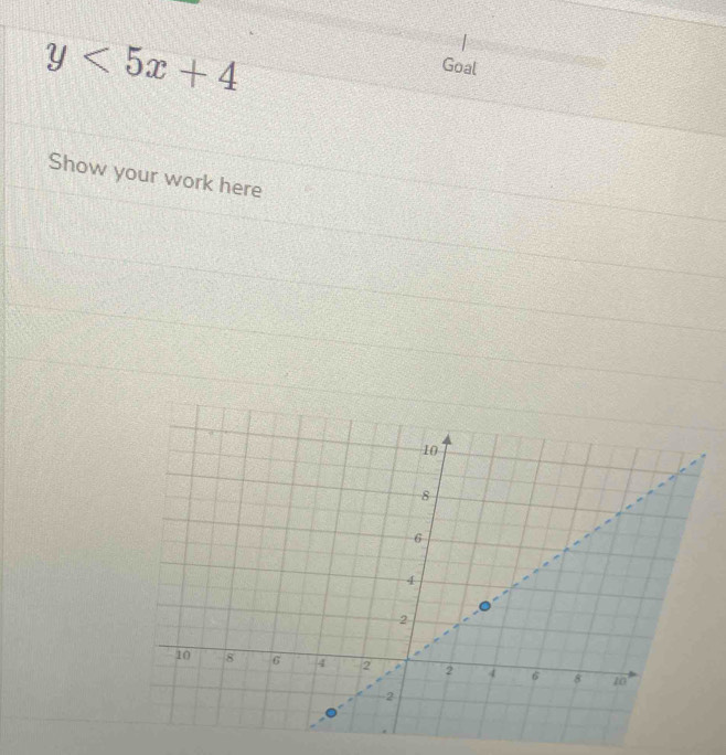 y<5x+4
Goal 
Show your work here