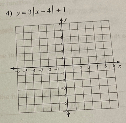 y=3|x-4|+1