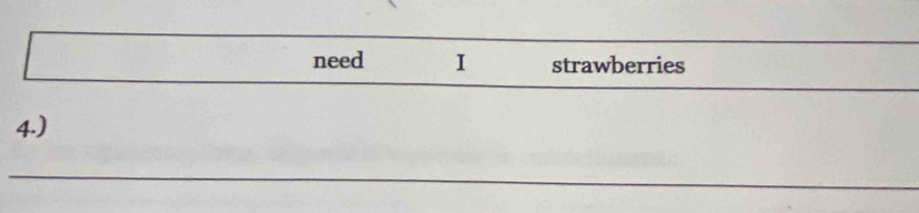 need I strawberries 
4.) 
_