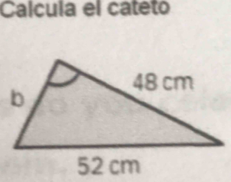 Calcula el cateto