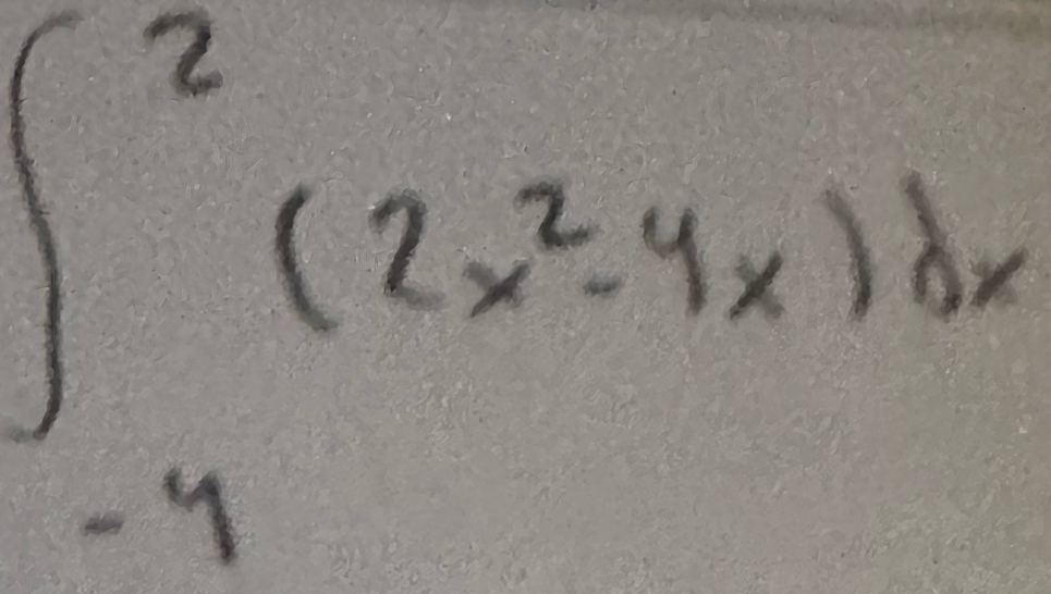 ∈t _(-4)^2(2x^2-4x)dx