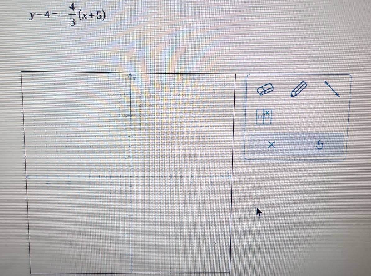 y-4=- 4/3 (x+5)
×