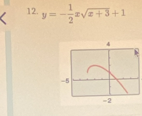 y=- 1/2 xsqrt(x+3)+1