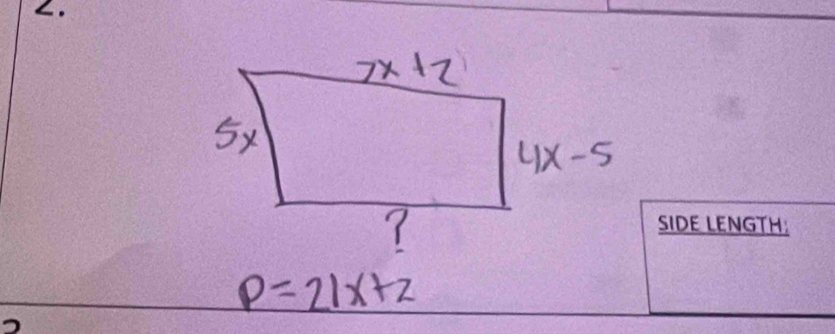 ∠ . 
SIDE LENGTH: