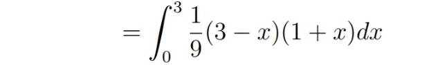 =∈t _0^(3frac 1)9(3-x)(1+x)dx