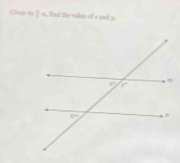 Civen m in find the value of x and p.