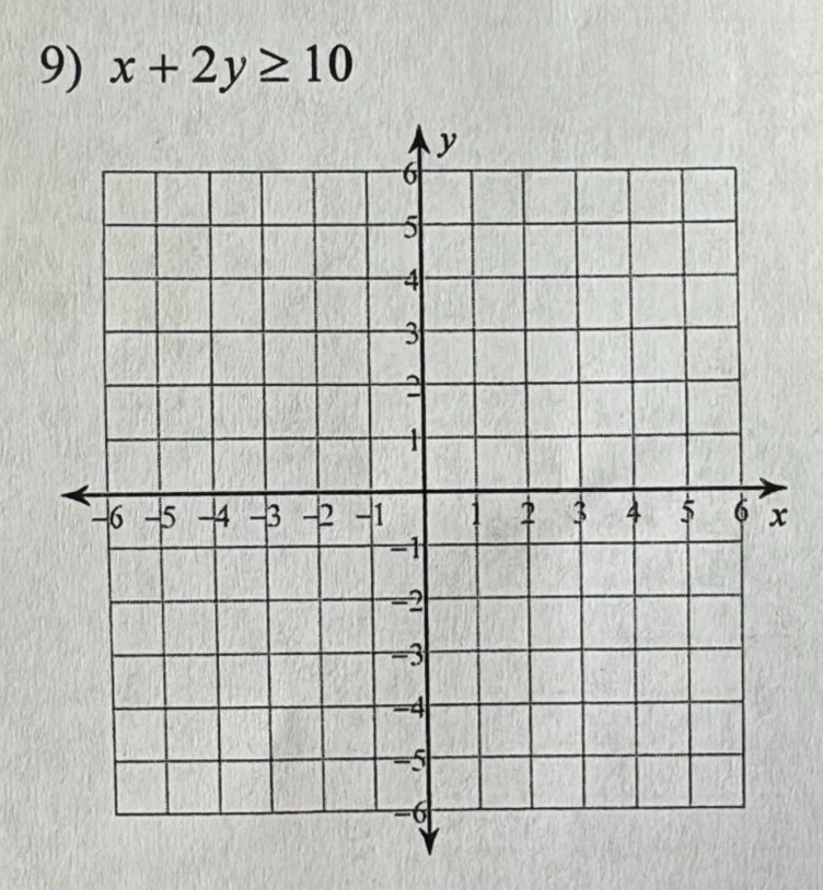 x+2y≥ 10