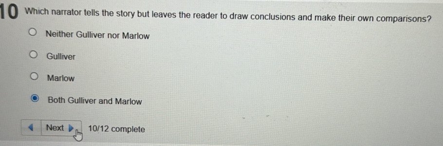 Solved: Which narrator tells the story but leaves the reader to draw