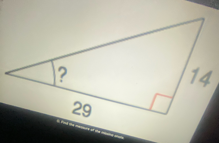 Find the measure of the missina anale