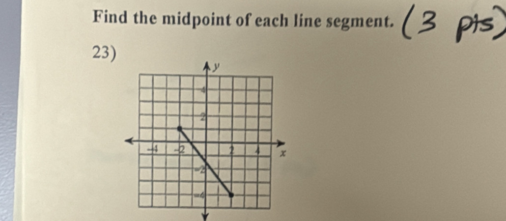 Find the midpoint of each line segment. 
23)