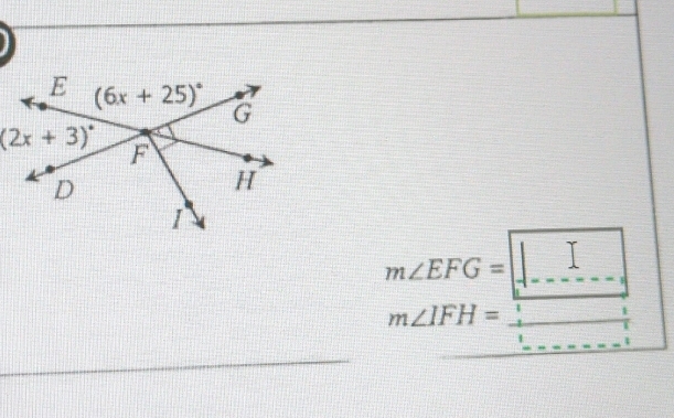 m∠ EFG=frac ........... 1/2 endarray 