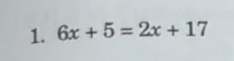 6x+5=2x+17