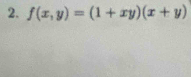 f(x,y)=(1+xy)(x+y)