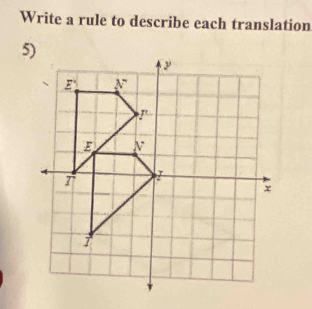 Write a rule to describe each translation