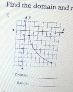 Find the domain and r
1) 
_ 
Domain: 
_ 
Range: