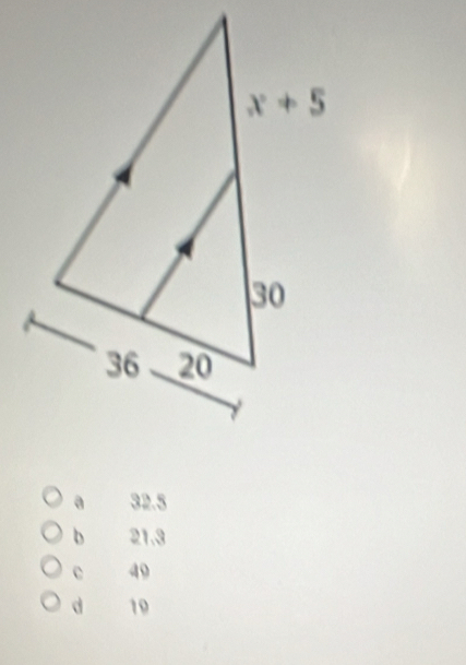 32.5
b 21.3
c 49
d 19