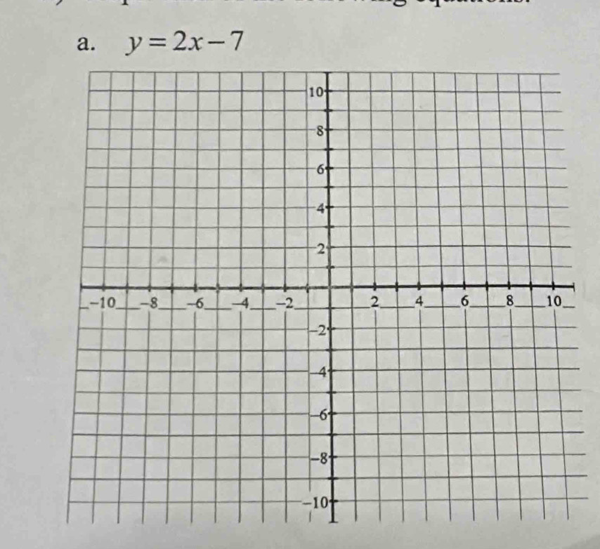 y=2x-7